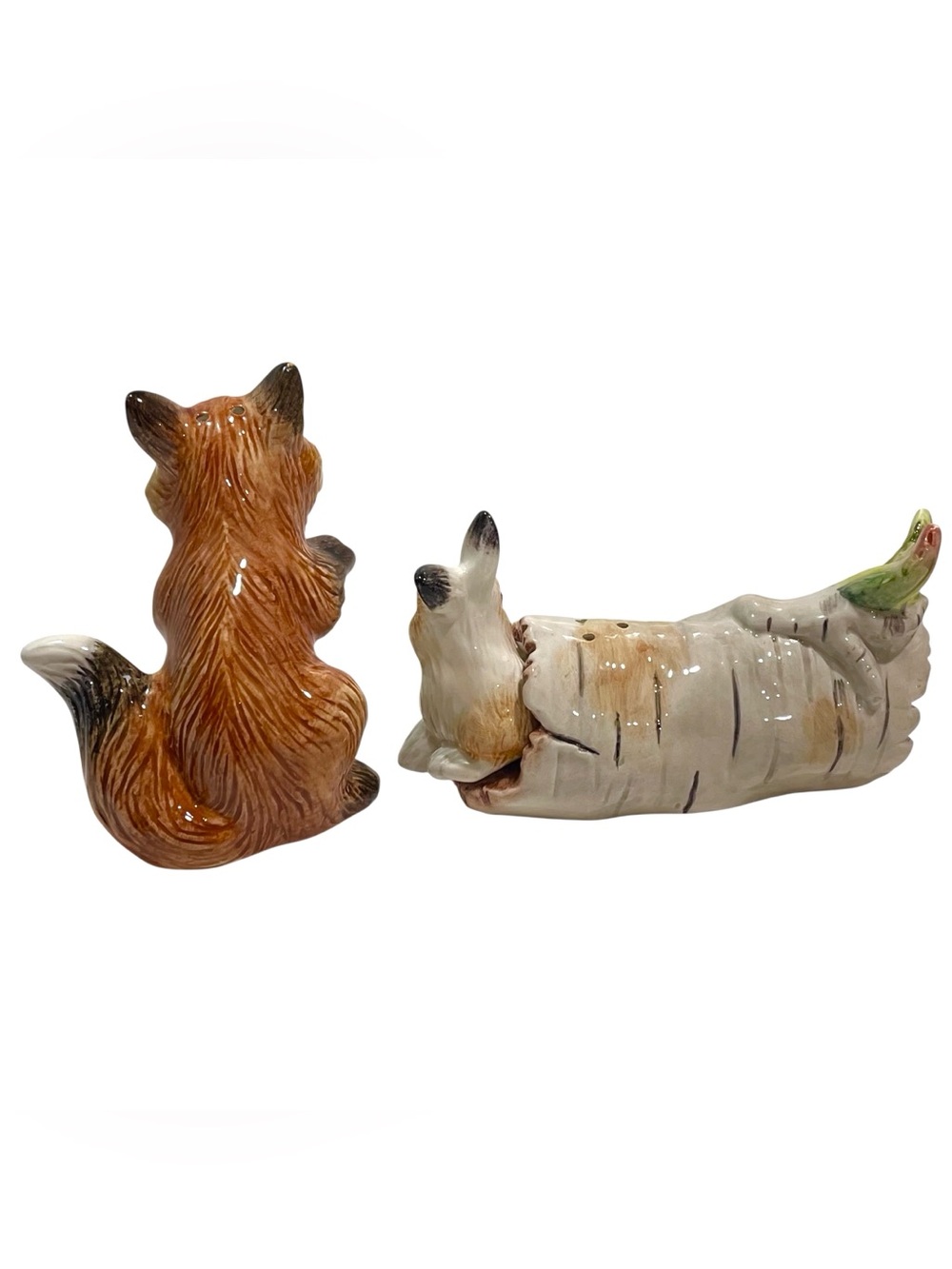 Vintage 1980s Fitz and Floyd Fox and Rabbit High Sierra Salt and Pepper Shakers - Picture 5 of 11